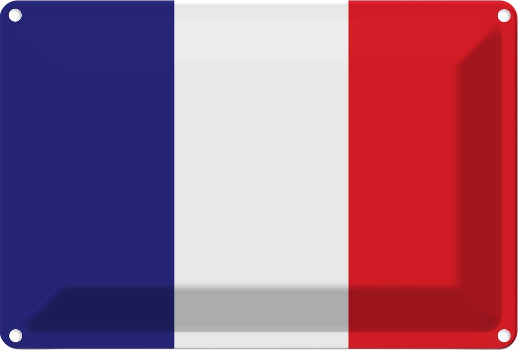 [LA-115349-1812] Blechschild 12x18 cm Frankreichs France Flagge Fahne Wappen