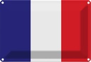 Blechschild 12x18 cm Frankreichs France Flagge Fahne Wappen