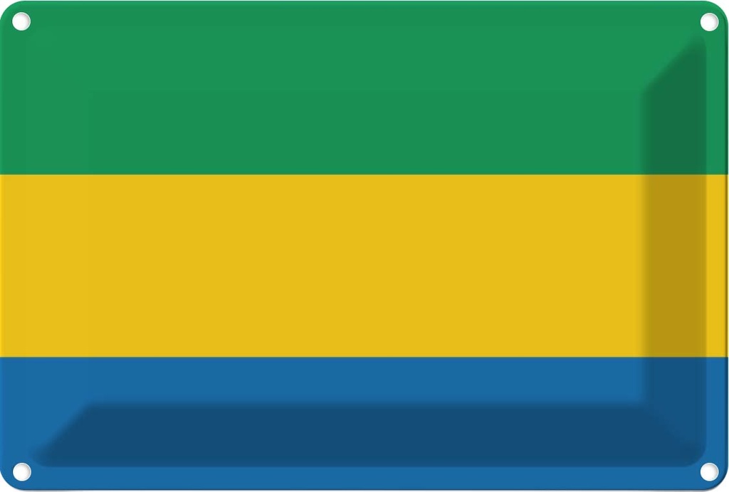 [LA-115351-1812] Blechschild 12x18 cm Gabuns Gabon Flagge Fahne Wappen