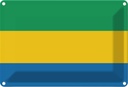 Blechschild 12x18 cm Gabuns Gabon Flagge Fahne Wappen