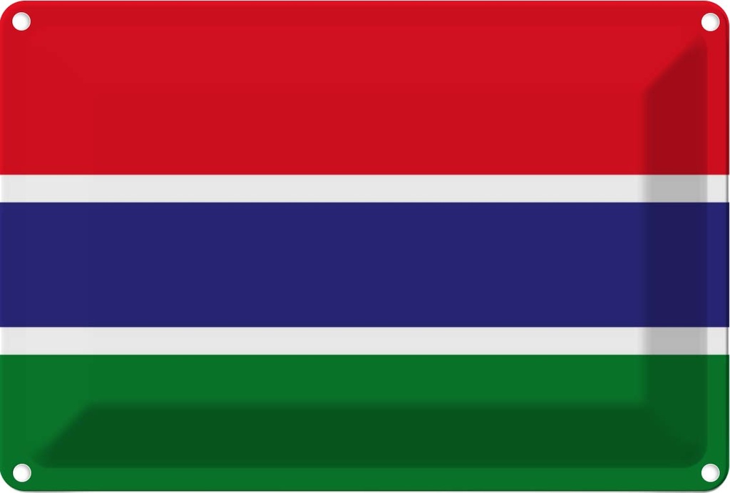 [LA-115352-1812] Blechschild 12x18 cm Gambias the Gambia Flagge Fahne Wappen