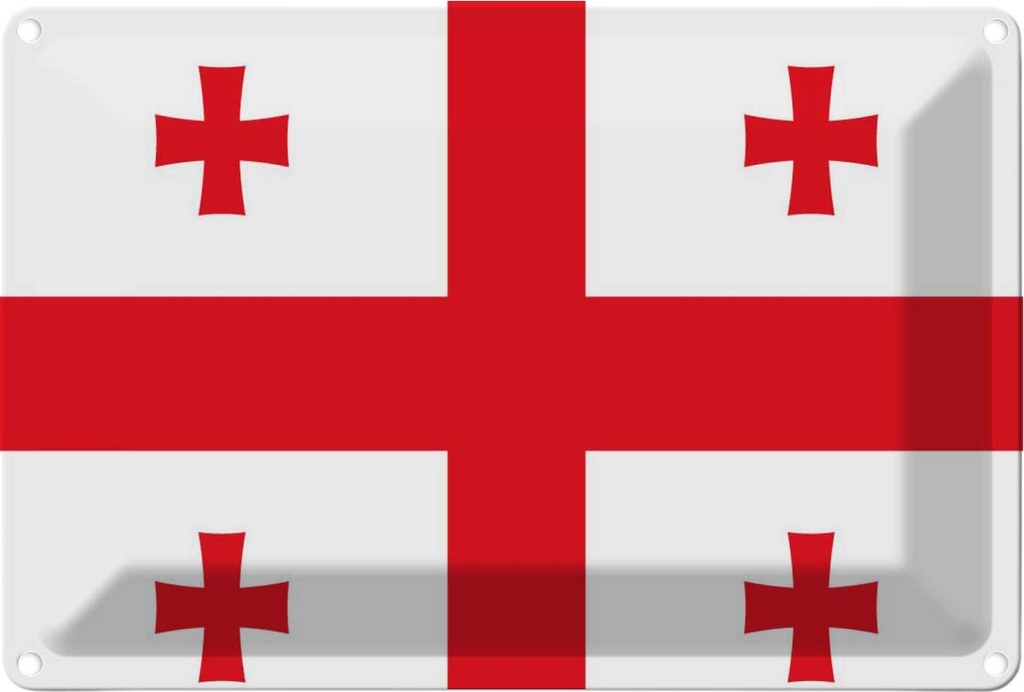 [LA-115353-1812] Blechschild 12x18 cm Georgiens Georgia Flagge Fahne Wappen