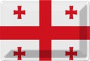 Blechschild 12x18 cm Georgiens Georgia Flagge Fahne Wappen