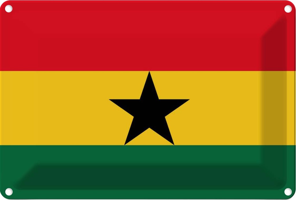 [LA-115355-1812] Blechschild 12x18 cm Ghanas Ghana Flagge Fahne Wappen