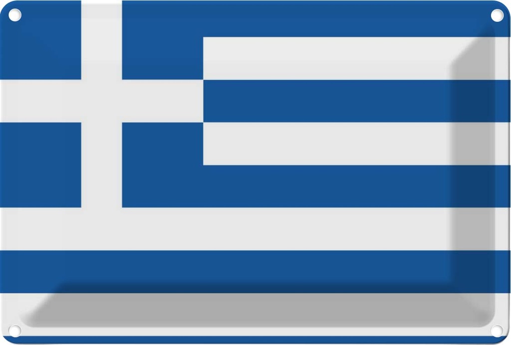 [LA-115357-1812] Blechschild 12x18 cm Griechenlands Greece Flagge Fahne Wappen