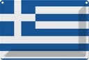 Blechschild 12x18 cm Griechenlands Greece Flagge Fahne Wappen