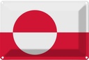 Blechschild 12x18 cm Grönlands Greenland Flagge Fahne Wappen