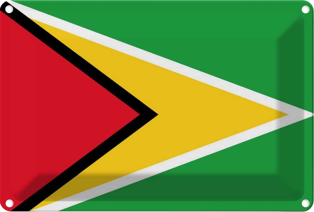 [LA-115365-1812] Blechschild 12x18 cm Guyanas Guyana Flagge Fahne Wappen