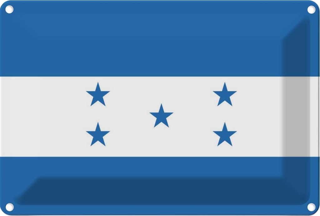 [LA-115368-1812] Blechschild 12x18 cm Honduras Flagge Fahne Wappen