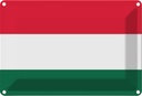 Blechschild 12x18 cm Ungarns Hungary Flagge Fahne Wappen