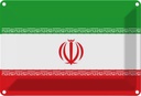 Blechschild 12x18 cm Iran Flagge Fahne Wappen