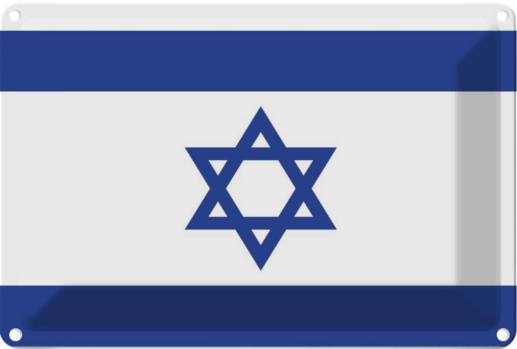 [LA-115378-1812] Blechschild 12x18 cm Israels Israel Flagge Fahne Wappen
