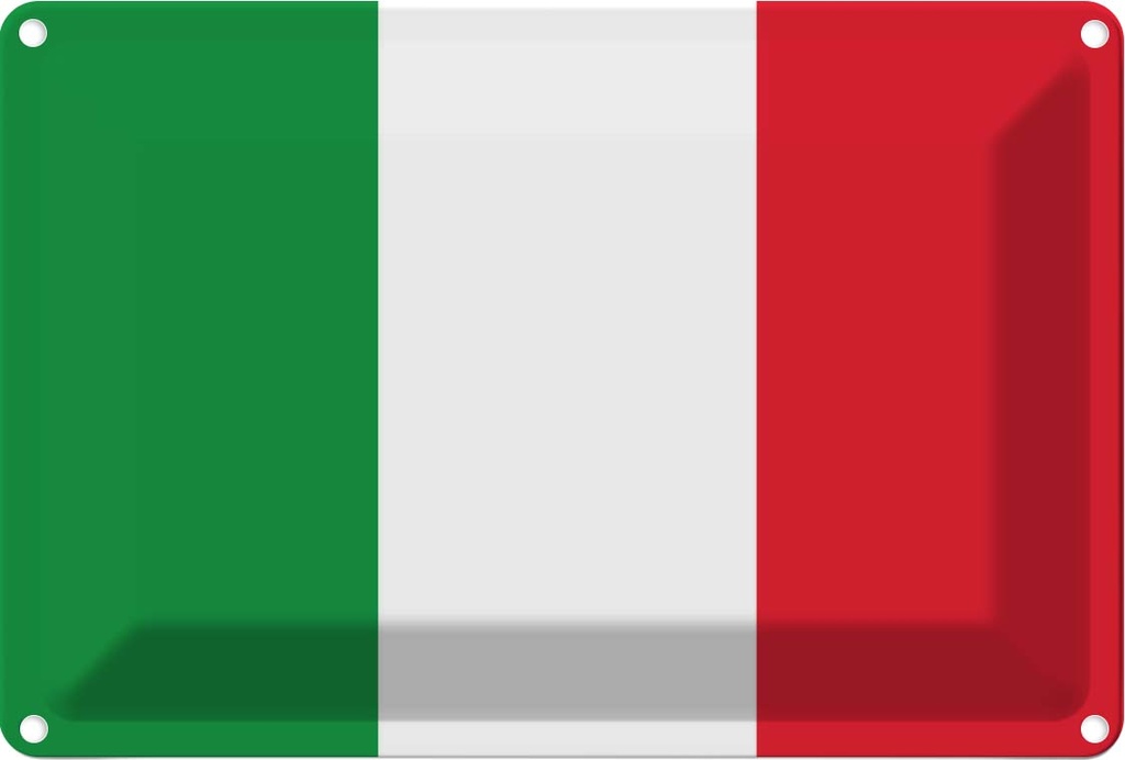 [LA-115379-1812] Blechschild 12x18 cm Italiens Italy Flagge Fahne Wappen