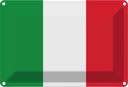 Blechschild 12x18 cm Italiens Italy Flagge Fahne Wappen