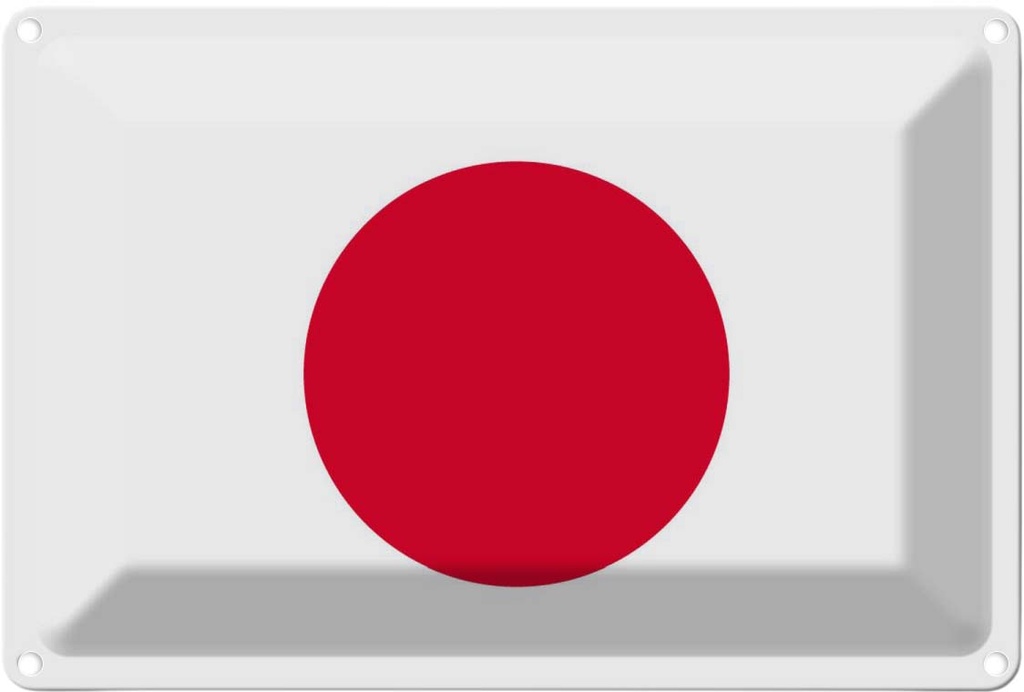 [LA-115381-1812] Blechschild 12x18 cm Japans Japan Flagge Fahne Wappen