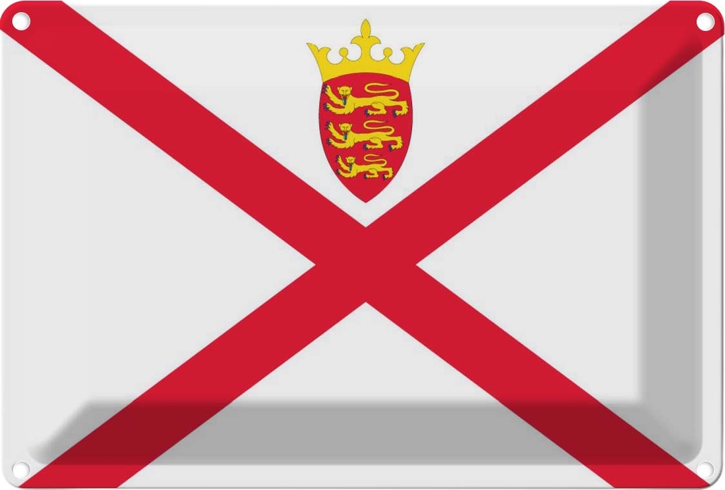 [LA-115382-1812] Blechschild 12x18 cm Jerseys Jersey Flagge Fahne Wappen