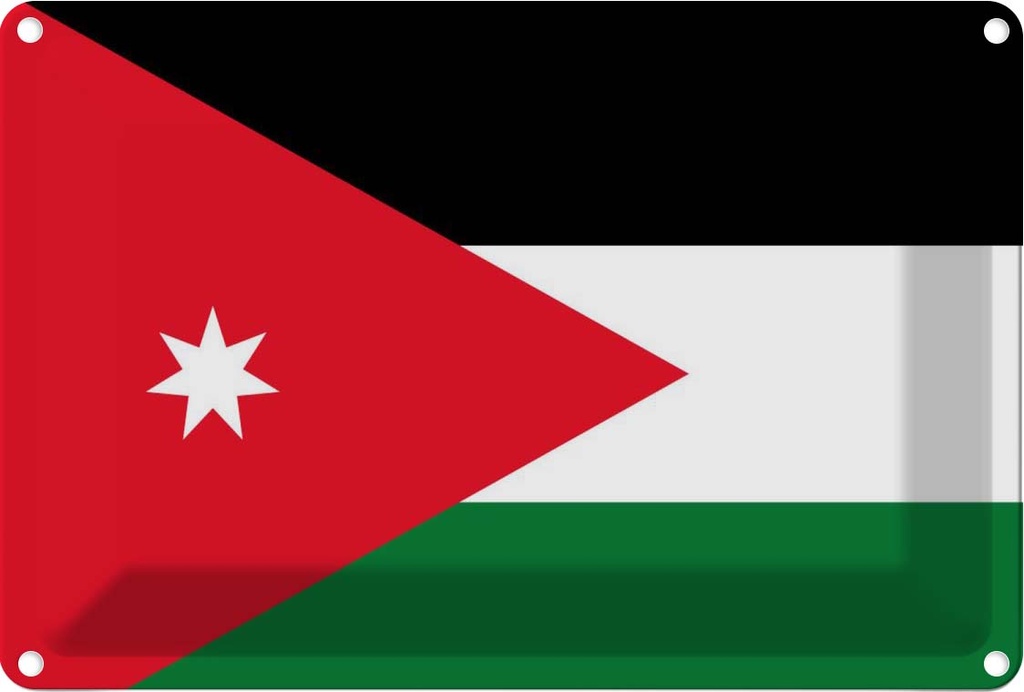 [LA-115383-1812] Blechschild 12x18 cm Jordaniens Jordan Flagge Fahne Wappen