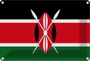 Blechschild 12x18 cm Kenias Kenya Flagge Fahne Wappen