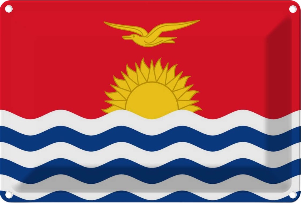 [LA-115385-1812] Blechschild 12x18 cm Kiribatis Kiribati Flagge Fahne Wappen