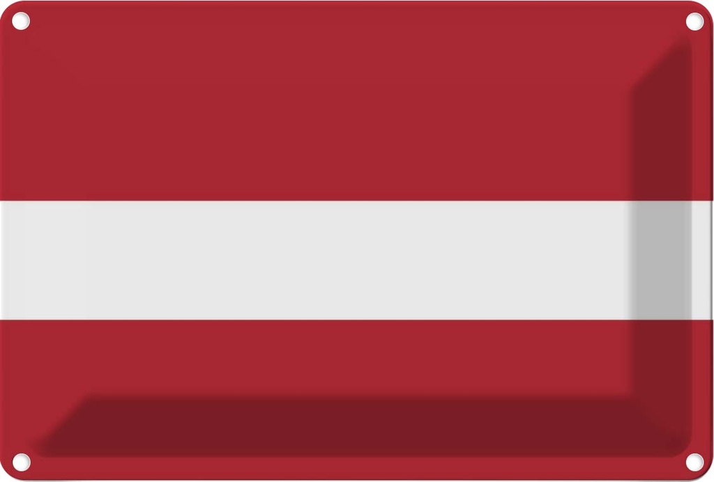 [LA-115390-1812] Blechschild 12x18 cm Lettlands Latvia Flagge Fahne Wappen