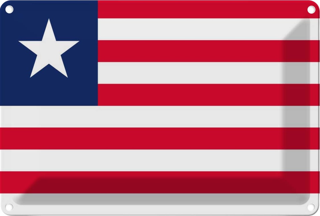 [LA-115393-1812] Blechschild 12x18 cm Liberias Liberia Flagge Fahne Wappen