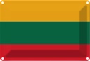 Blechschild 12x18 cm Litauens Lithuania Flagge Fahne Wappen