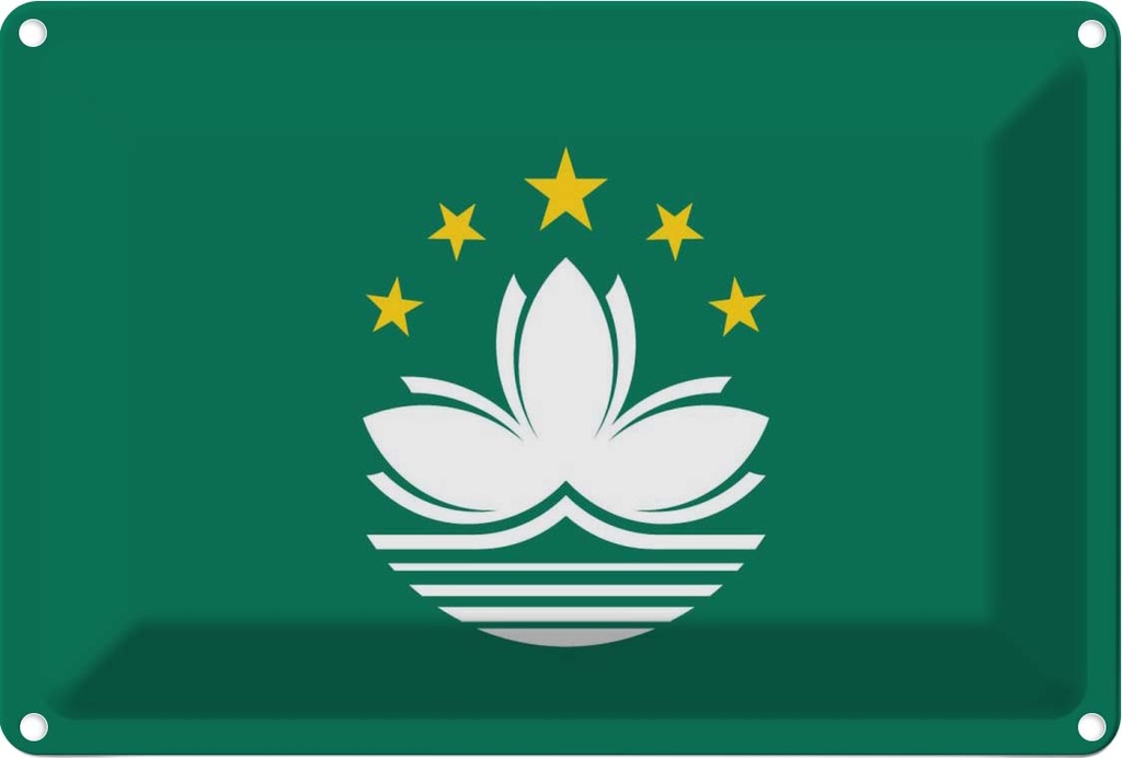 [LA-115398-1812] Blechschild 12x18 cm Macaus Macau Flagge Fahne Wappen