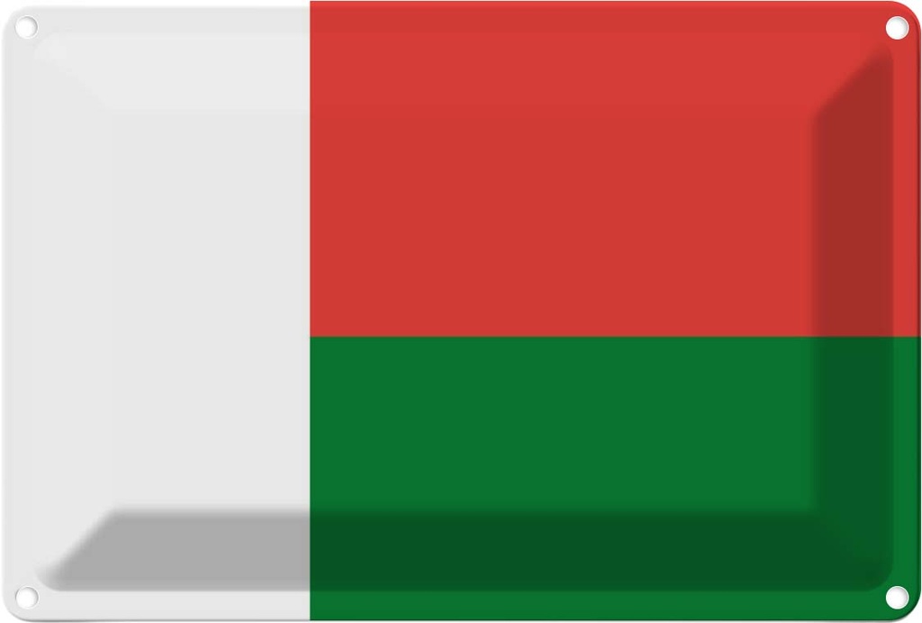 [LA-115400-1812] Blechschild 12x18 cm Madagaskars Madagascar Flagge Fahne Wappen