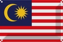 Blechschild 12x18 cm Malaysias Malaysia Flagge Fahne Wappen