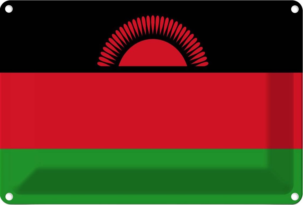 [LA-115402-1812] Blechschild 12x18 cm Malawis Malawi Flagge Fahne Wappen