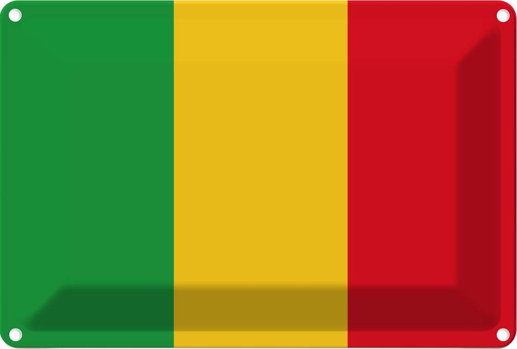 [LA-115404-1812] Blechschild 12x18 cm Malis Mali Flagge Fahne Wappen