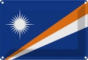 Blechschild 12x18 cm Marshallinseln Marshall Islands Abenteuer Reisen Flagge Fahne Wappen