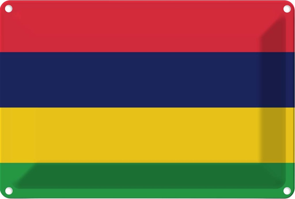 [LA-115408-1812] Blechschild 12x18 cm Mauritius Flagge Fahne Wappen