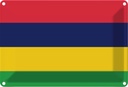 Blechschild 12x18 cm Mauritius Flagge Fahne Wappen
