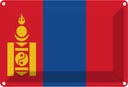 Blechschild 12x18 cm Mongolei Mongolia Wappen Flagge Abenteuer Reisen Straße Stadt Urlaub Fahne