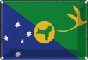 Blechschild 12x18 cm Weihnachtsinsel Flagge Fahne Wappen Weihnachten