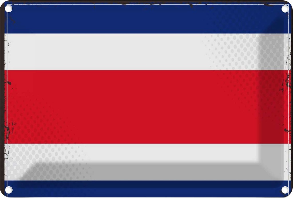 [LA-115554-1812] Blechschild 12x18 cm Costa Ricas Rica Amerika USA Flagge Fahne Wappen