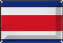 Blechschild 12x18 cm Costa Ricas Rica Amerika USA Flagge Fahne Wappen