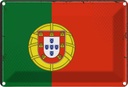 Blechschild 12x18 cm Portugals Portugal Wappen Flagge Abenteuer Reisen Straße Stadt Urlaub Fahne