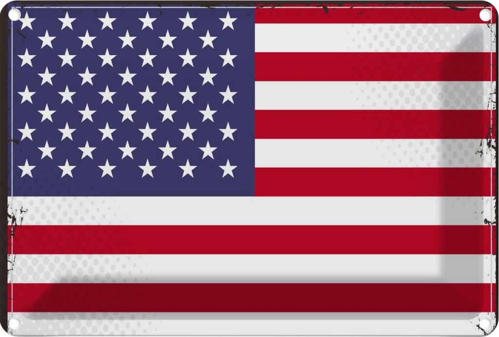 [LA-115723-1812] Blechschild 12x18 cm Vereinigte Staaten States Amerika USA Flagge Fahne Wappen