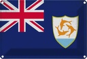 Blechschild 12x18 cm Anguilla Vintage Flagge Fahne Wappen
