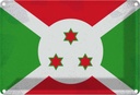 Blechschild 12x18 cm Burundi Vintage Flagge Fahne Wappen