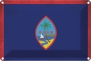 Blechschild 12x18 cm Guam Vintage Flagge Fahne Wappen