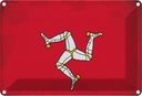 Blechschild 12x18 cm Isle of Wappen Man Vintage Flagge Fahne