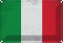 Blechschild 12x18 cm Italien Italy Vintage Flagge Fahne Wappen