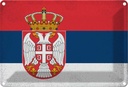 Blechschild 12x18 cm Serbien Serbia Vintage Flagge Fahne Wappen