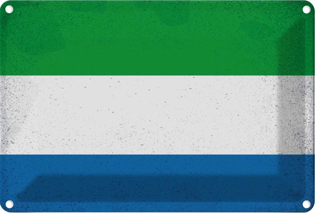 [LA-116181-1812] Blechschild 12x18 cm Sierra Leone Vintage Flagge Fahne Wappen