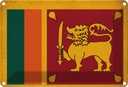 Blechschild 12x18 cm Sri Lanka Wappen Vintage Flagge Abenteuer Reisen Fahne