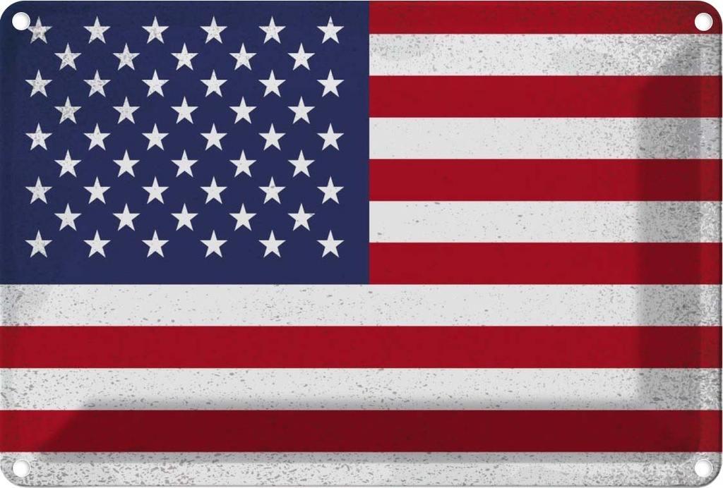 [LA-116216-1812] Blechschild 12x18 cm Vereinigte Staaten Vintage Flagge Amerika USA Fahne Wappen