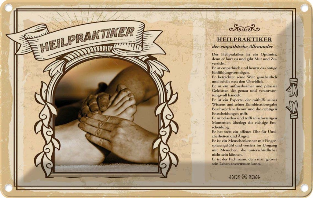 [LA-123035-1812] Blechschild 12x18 cm Heilpraktiker Beruf Arbeit